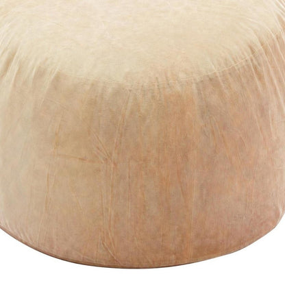 46" Camel Upholstered Bean Bag Chair HomeRoots