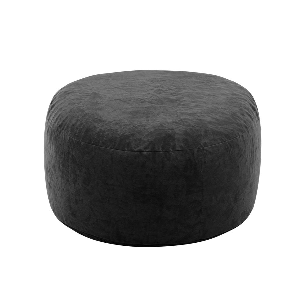 55" Black Upholstered Bean Bag Chair — view 3