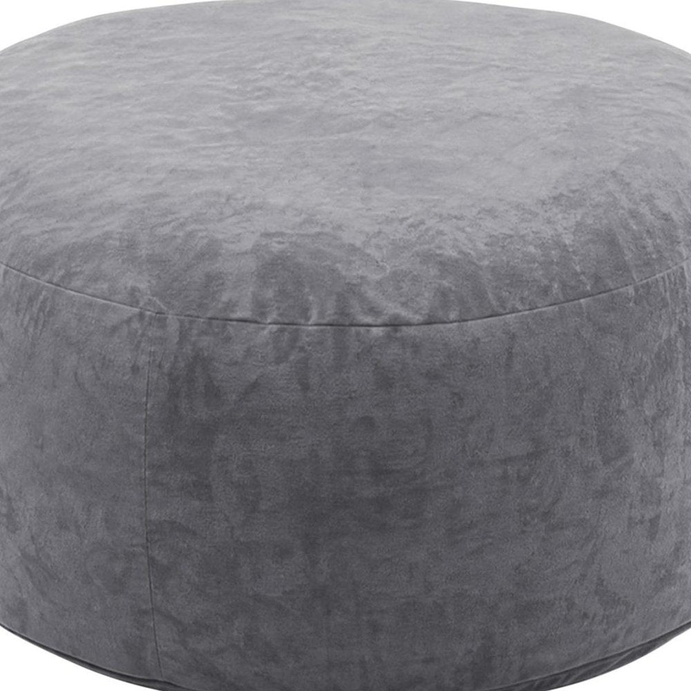 55" Gray Upholstered Bean Bag Chair HomeRoots