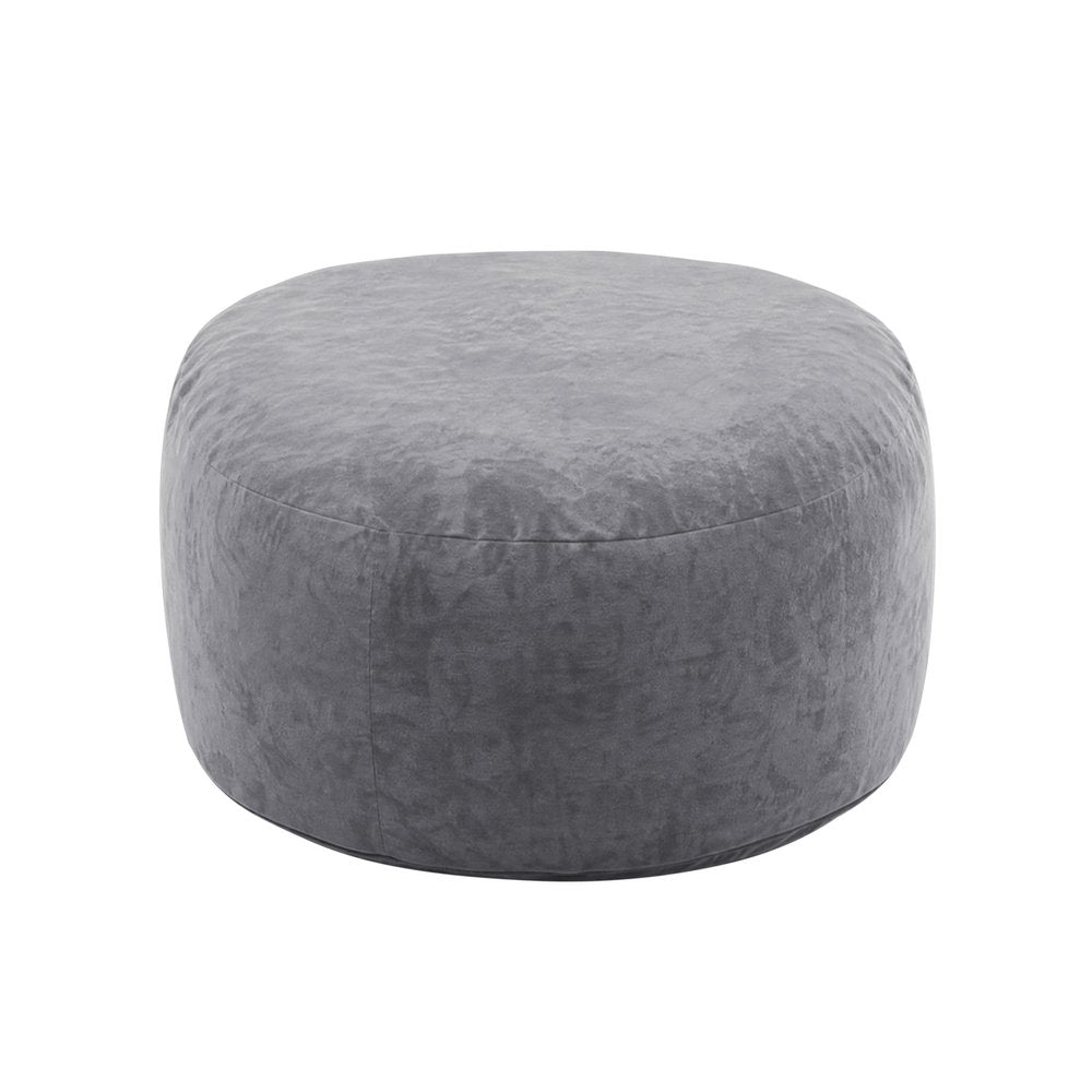55" Gray Upholstered Bean Bag Chair — view 1