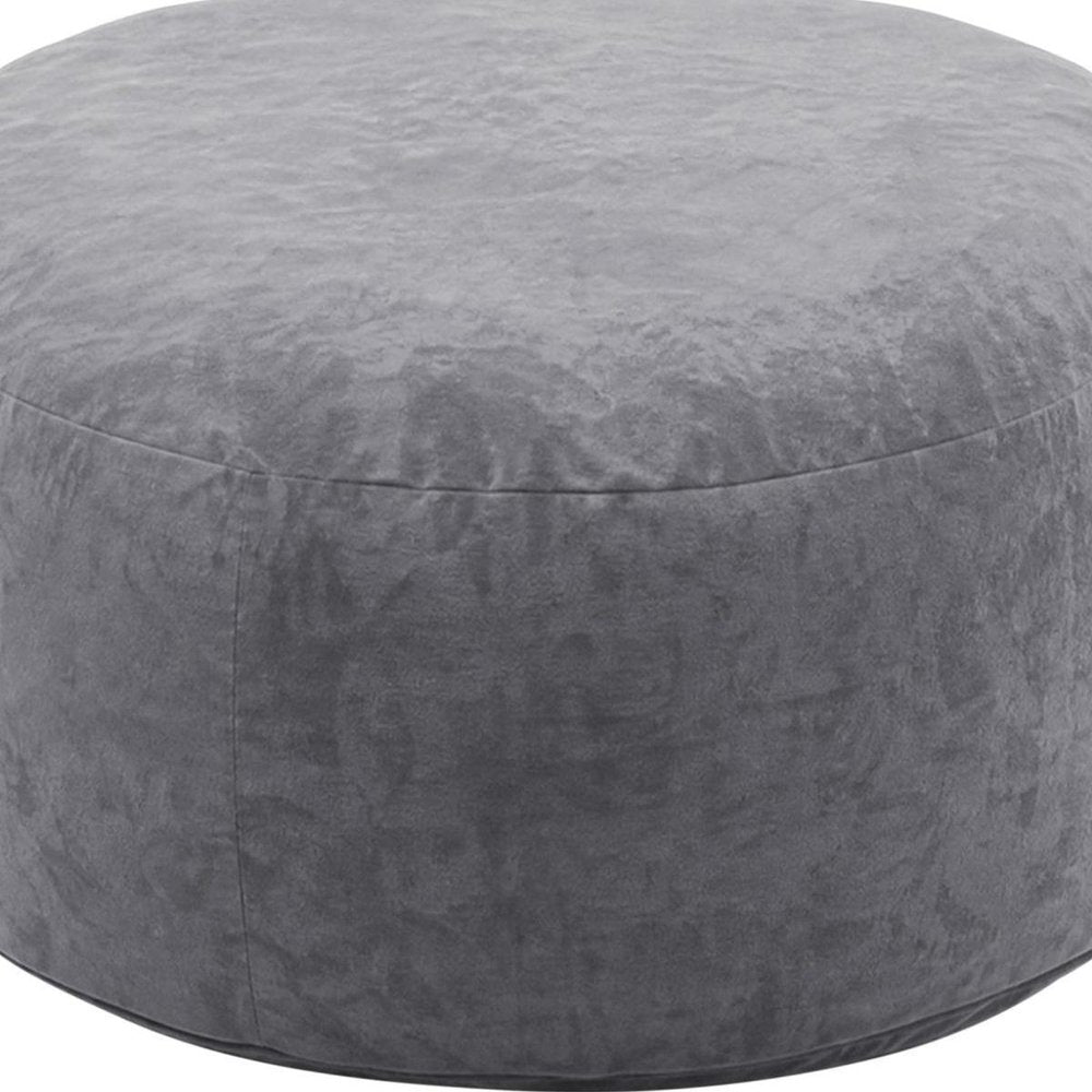 55" Gray Upholstered Bean Bag Chair