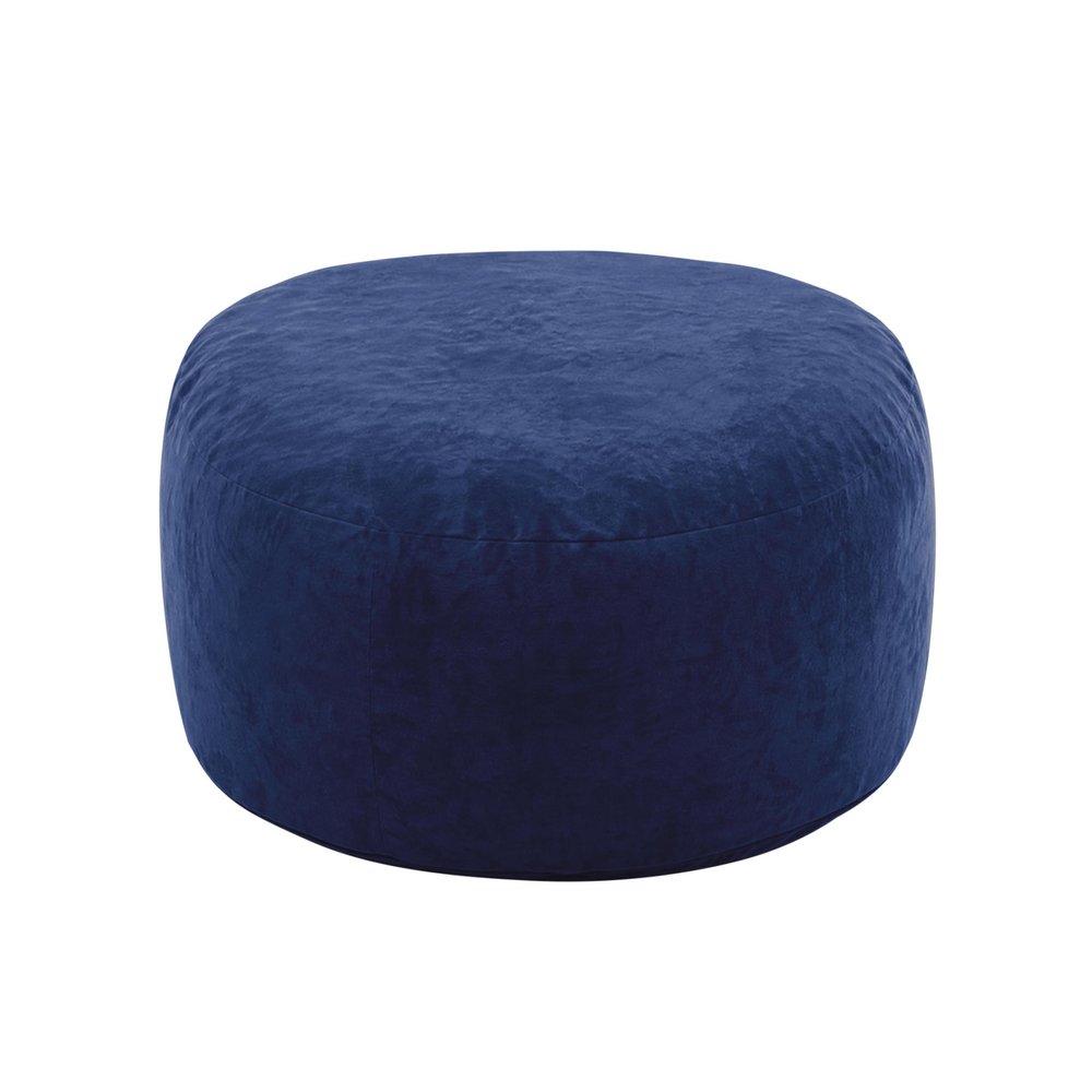 55" Blue Upholstered Bean Bag Chair — view 1
