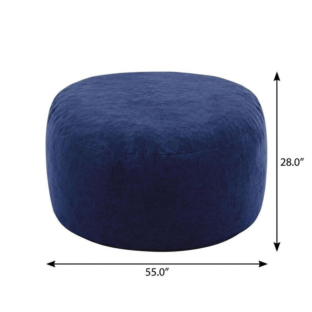 55" Blue Upholstered Bean Bag Chair — view 2
