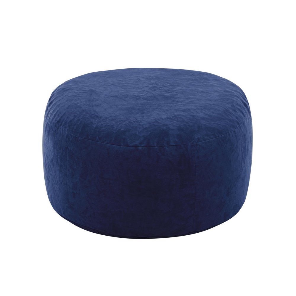 55" Blue Upholstered Bean Bag Chair