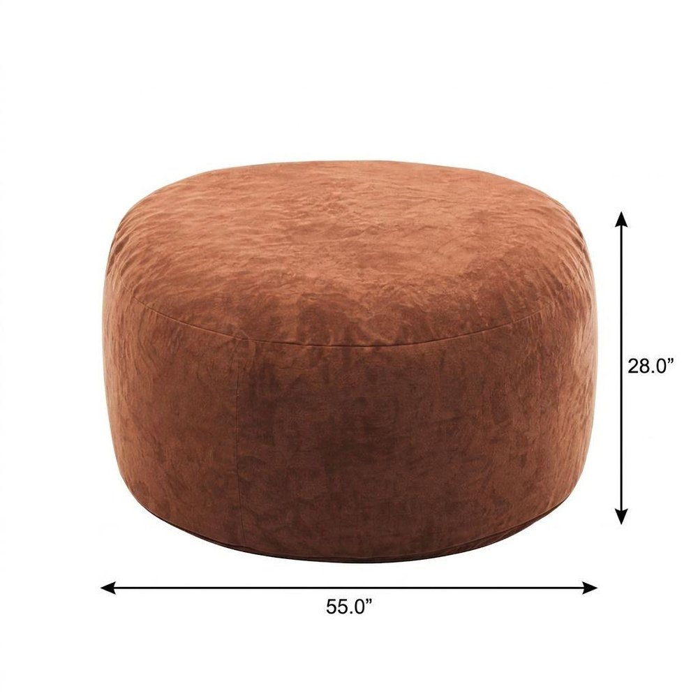 55" Brown Upholstered Bean Bag Chair HomeRoots
