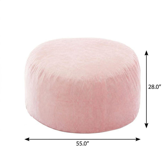 55" Pink Upholstered Bean Bag Chair