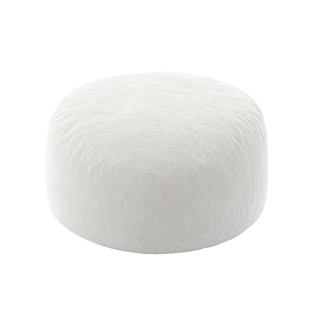 55" White Upholstered Bean Bag Chair — view 1