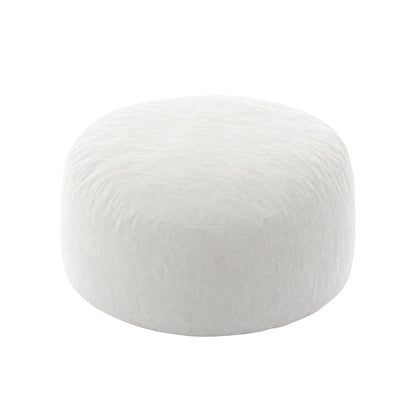 55" White Upholstered Bean Bag Chair HomeRoots