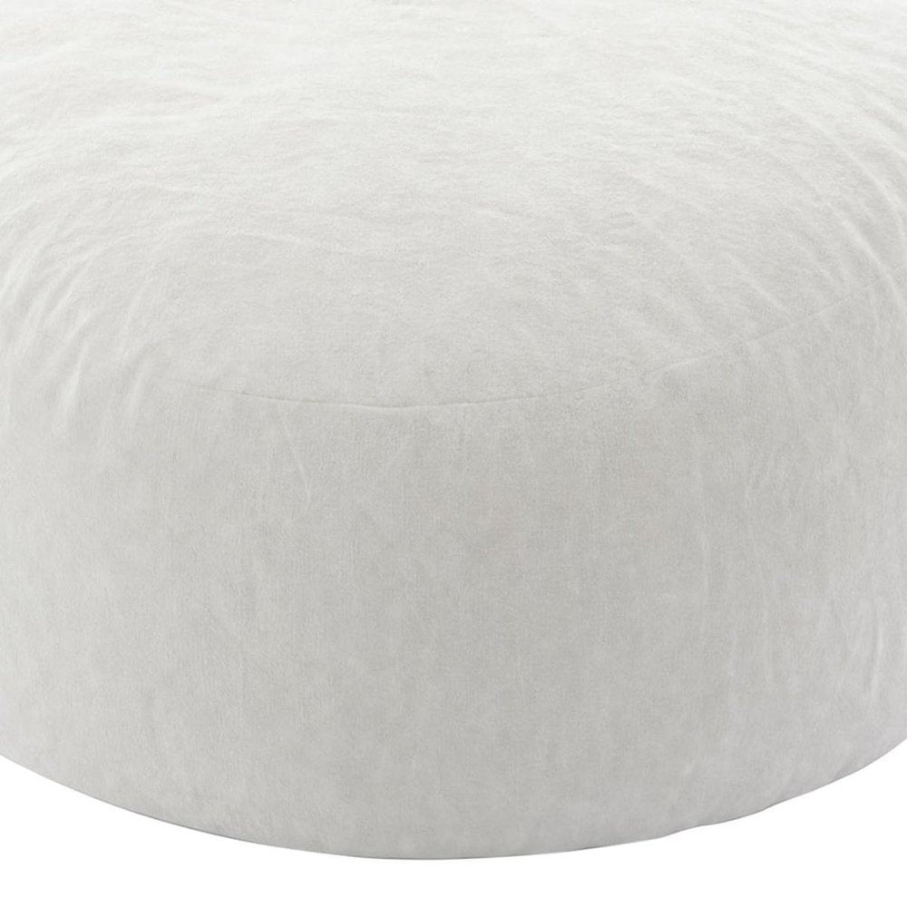 55" White Upholstered Bean Bag Chair — view 3