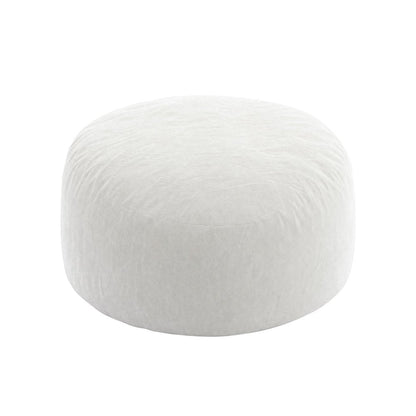 55" White Upholstered Bean Bag Chair