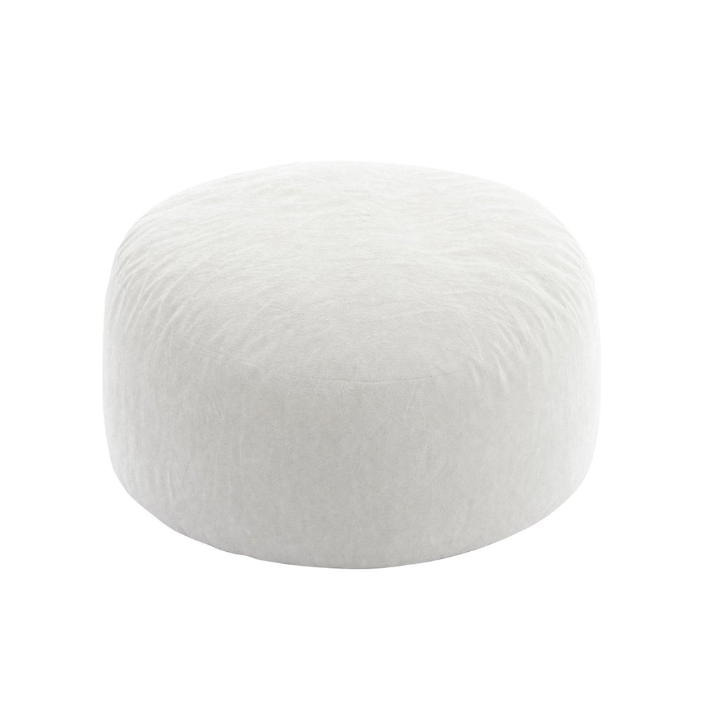 55" White Upholstered Bean Bag Chair HomeRoots