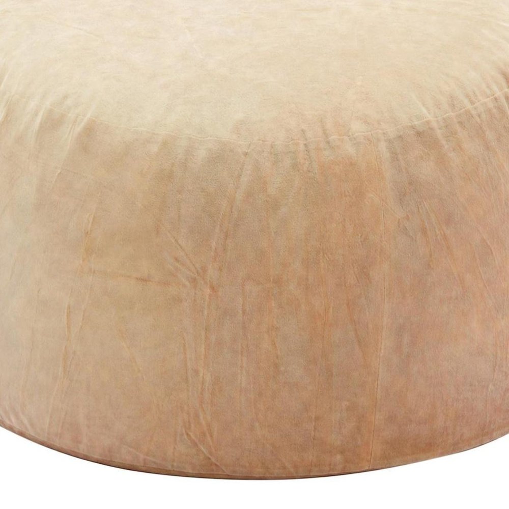 55" Camel Upholstered Bean Bag Chair — view 4