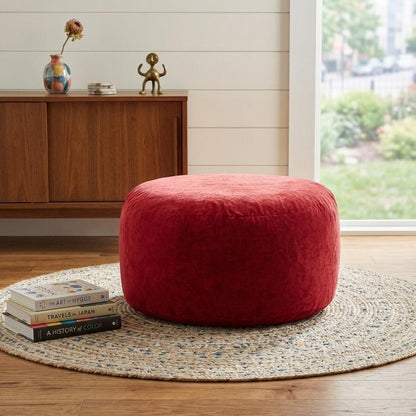 55" Red Upholstered Bean Bag Chair HomeRoots