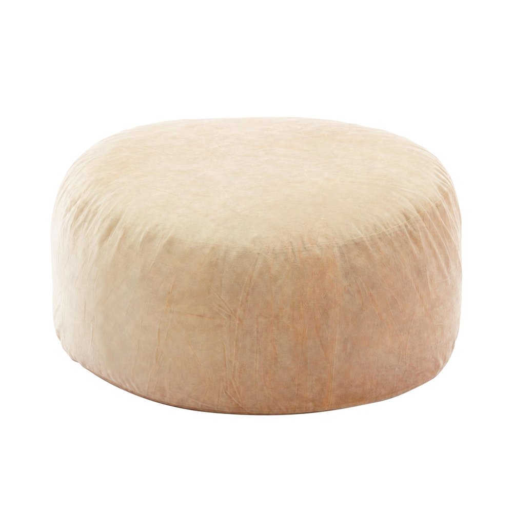 62" Camel Upholstered Bean Bag Chair HomeRoots