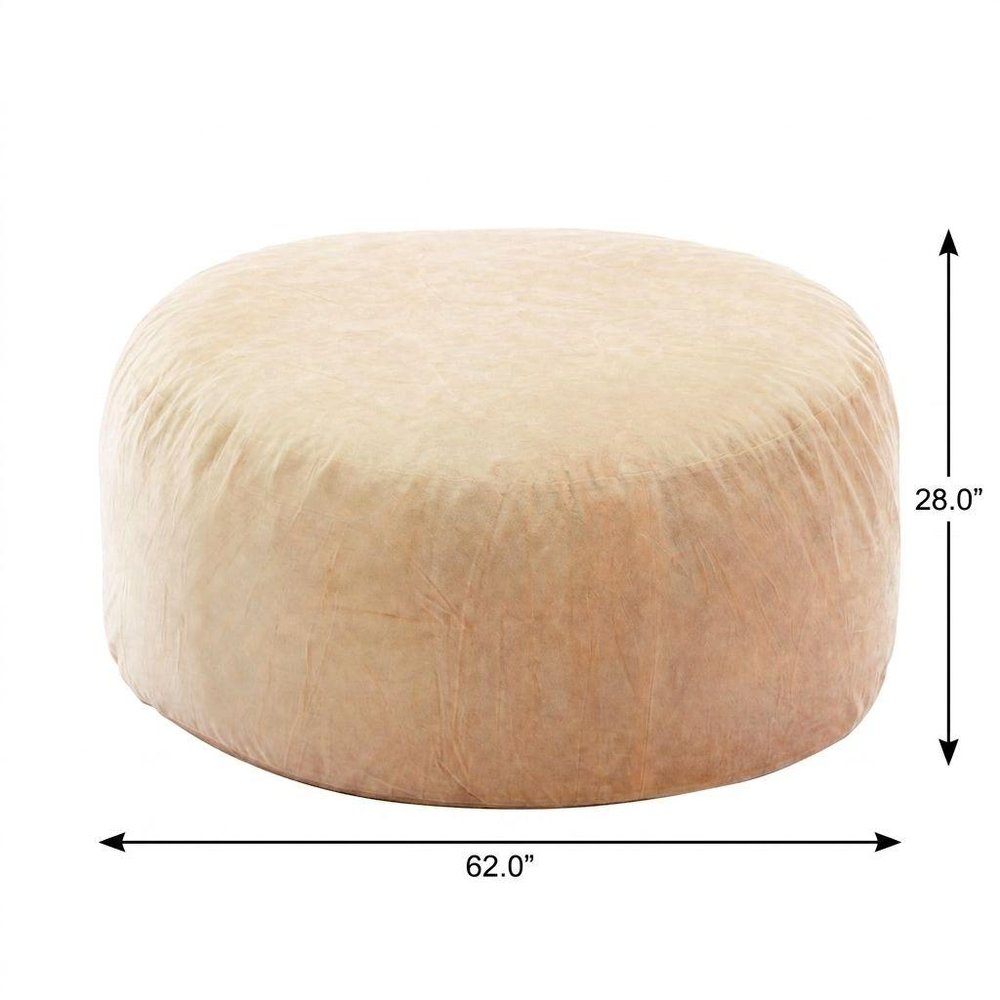 62" Camel Upholstered Bean Bag Chair — view 2
