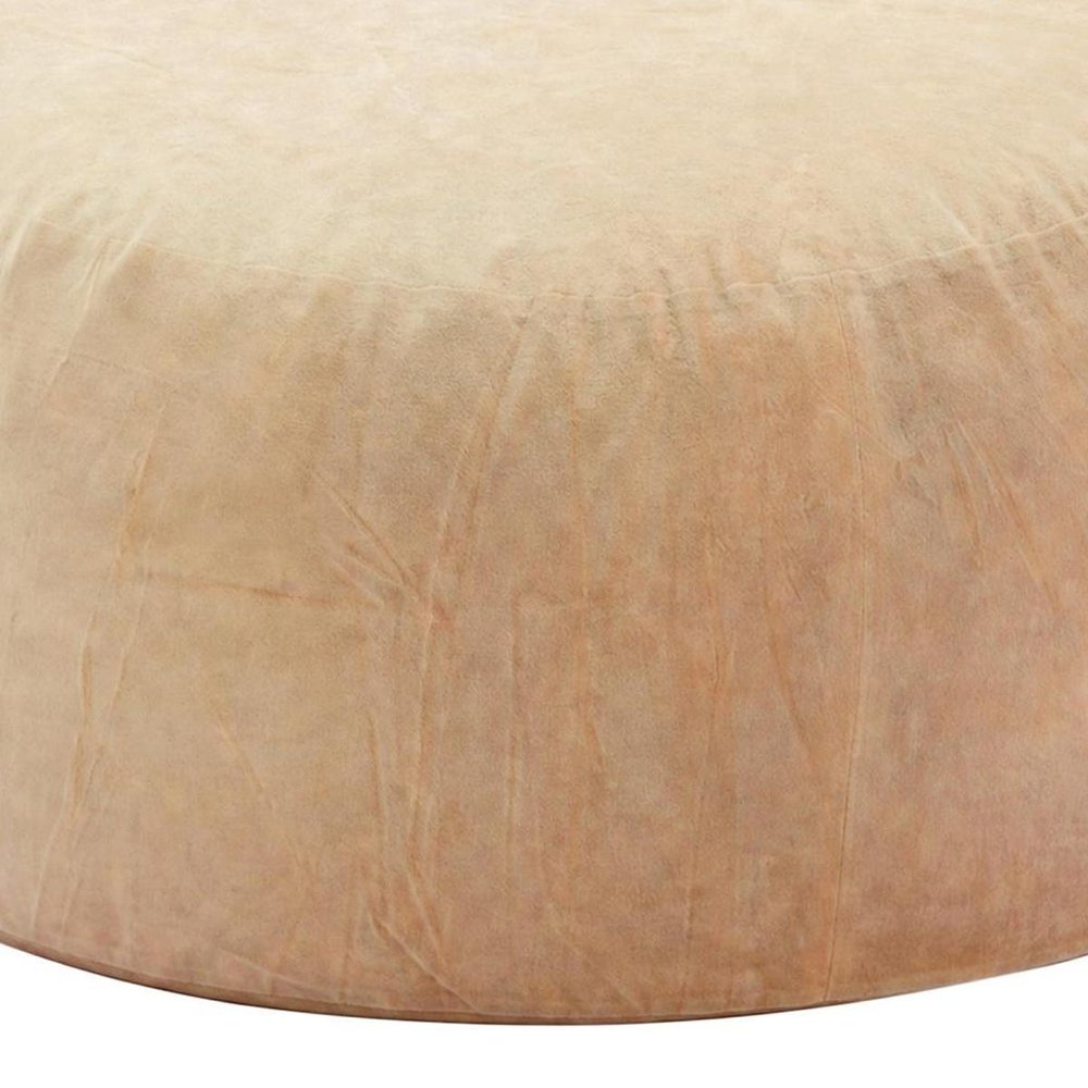 62" Camel Upholstered Bean Bag Chair — view 3