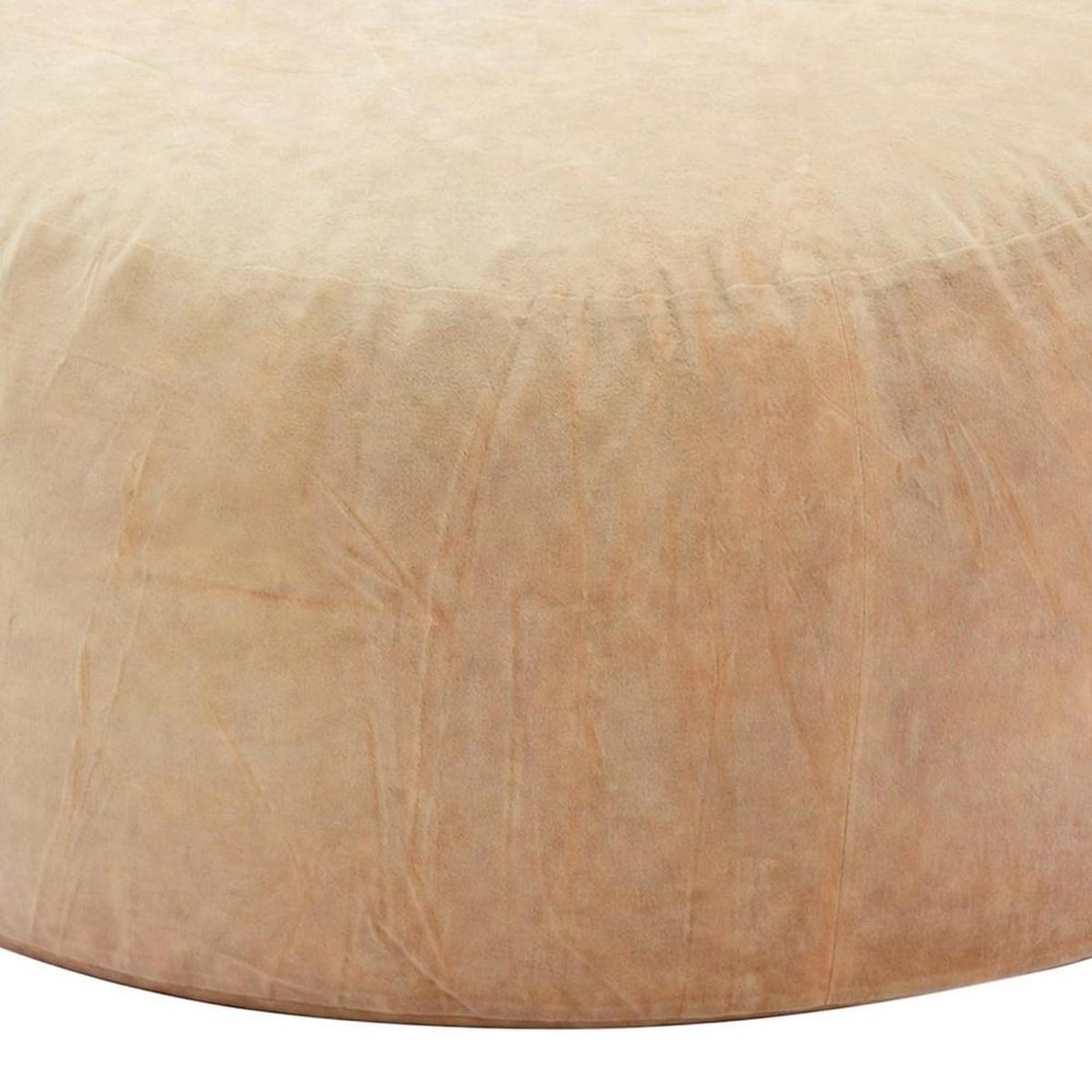 62" Camel Upholstered Bean Bag Chair — view 4