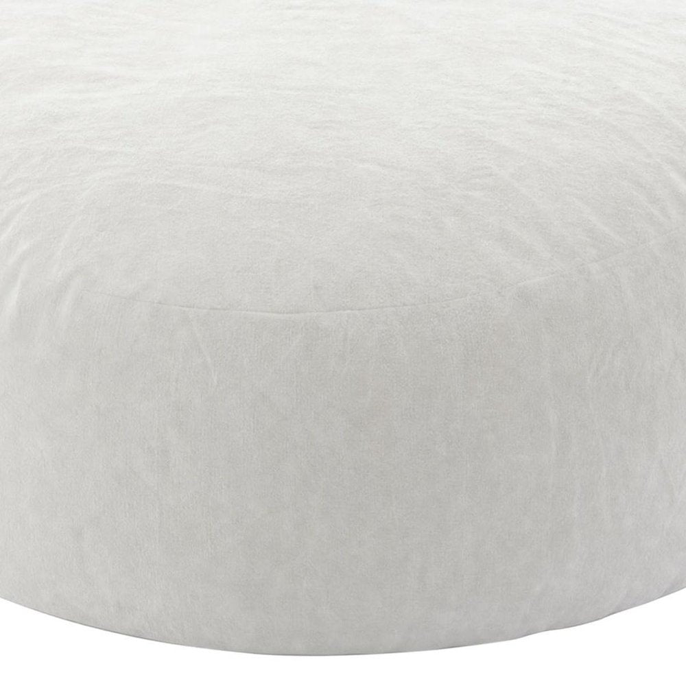 62" White Upholstered Bean Bag Chair