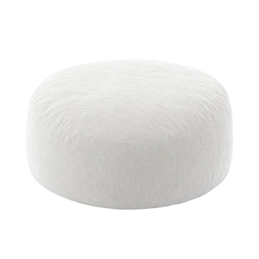 62" White Upholstered Bean Bag Chair