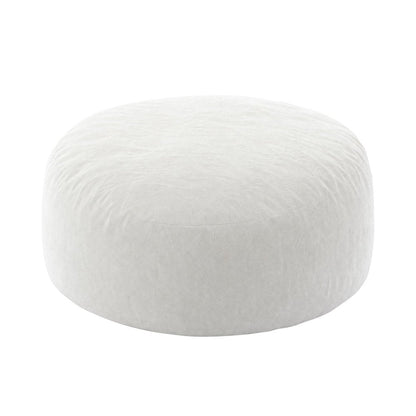 62" White Upholstered Bean Bag Chair HomeRoots