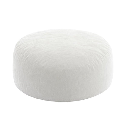 62" White Upholstered Bean Bag Chair