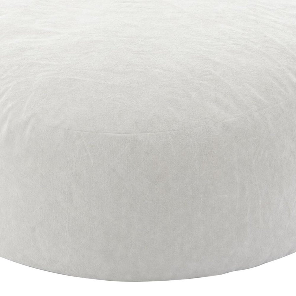 62" White Upholstered Bean Bag Chair