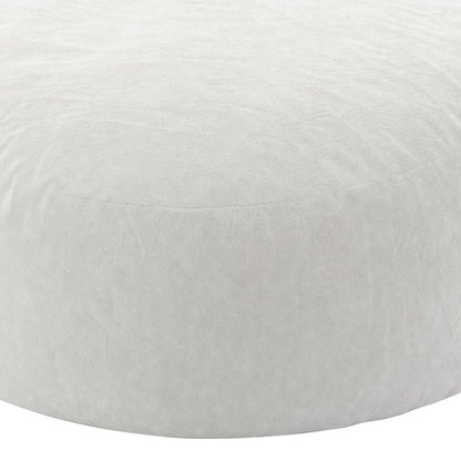 62" White Upholstered Bean Bag Chair HomeRoots