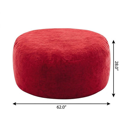 62" Red Upholstered Bean Bag Chair