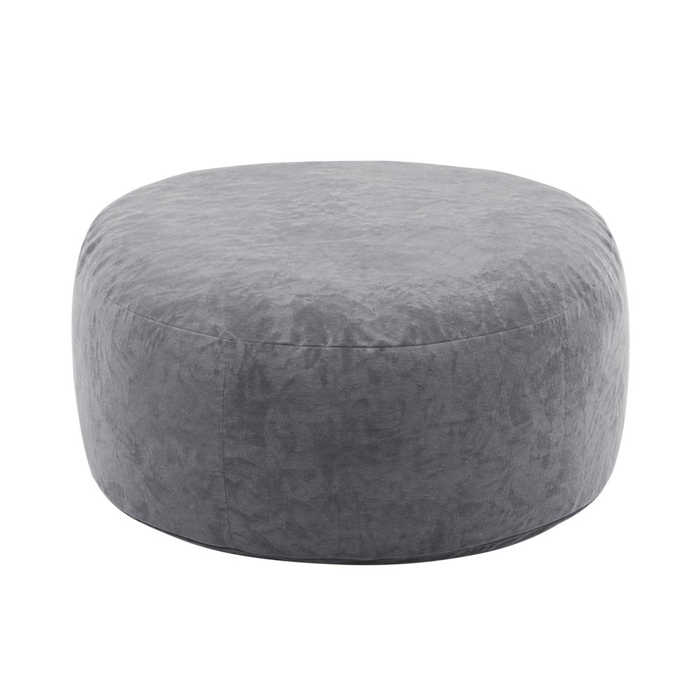 62" Gray Upholstered Bean Bag Chair