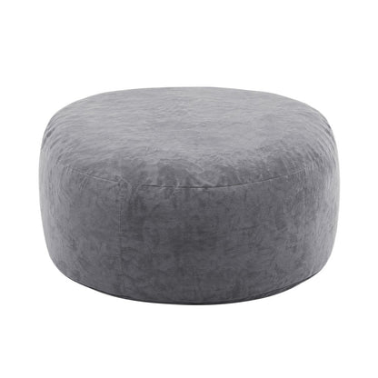 62" Gray Upholstered Bean Bag Chair