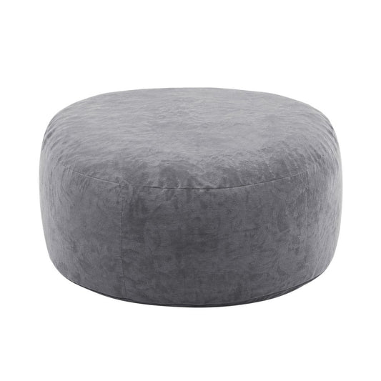 62" Gray Upholstered Bean Bag Chair