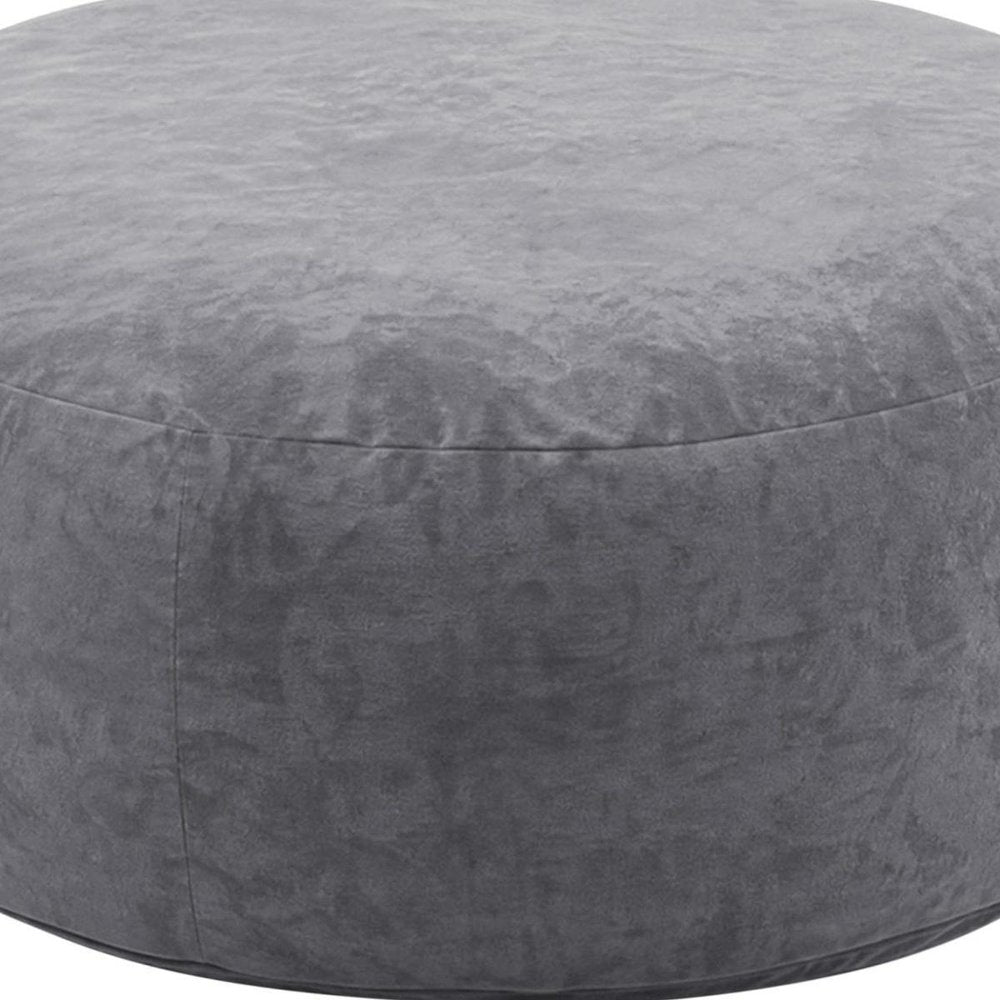 62" Gray Upholstered Bean Bag Chair