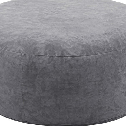 62" Gray Upholstered Bean Bag Chair
