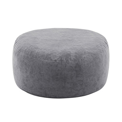 62" Gray Upholstered Bean Bag Chair