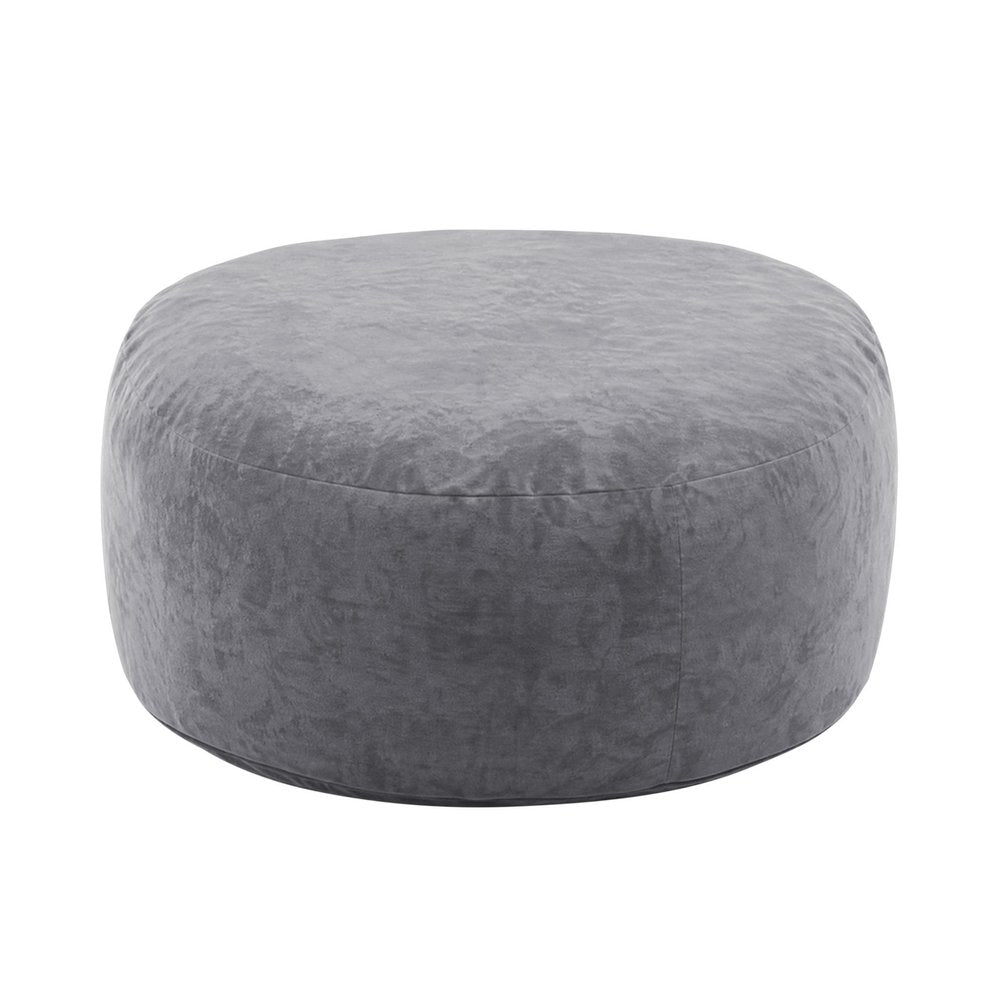 62" Gray Upholstered Bean Bag Chair HomeRoots