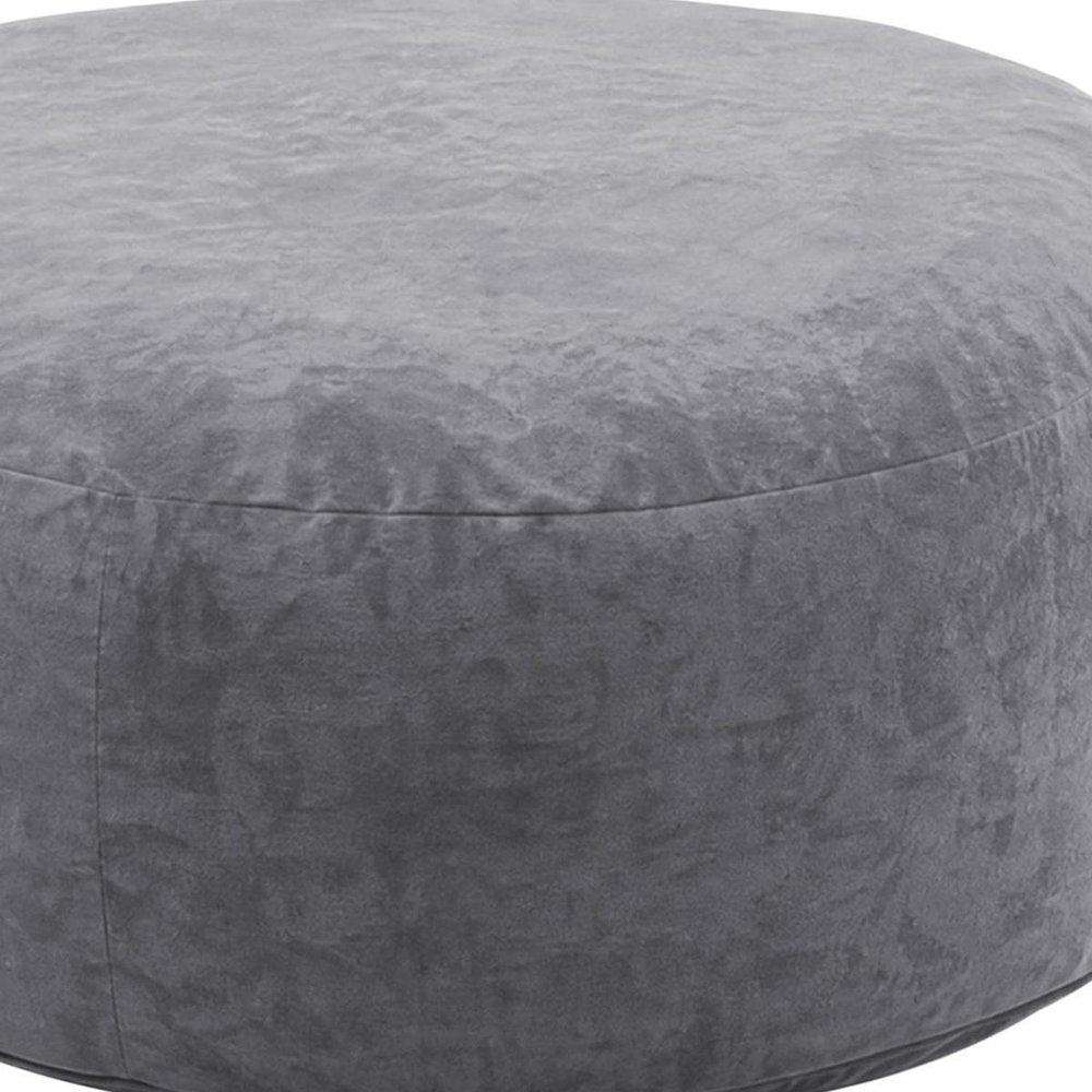 62" Gray Upholstered Bean Bag Chair HomeRoots