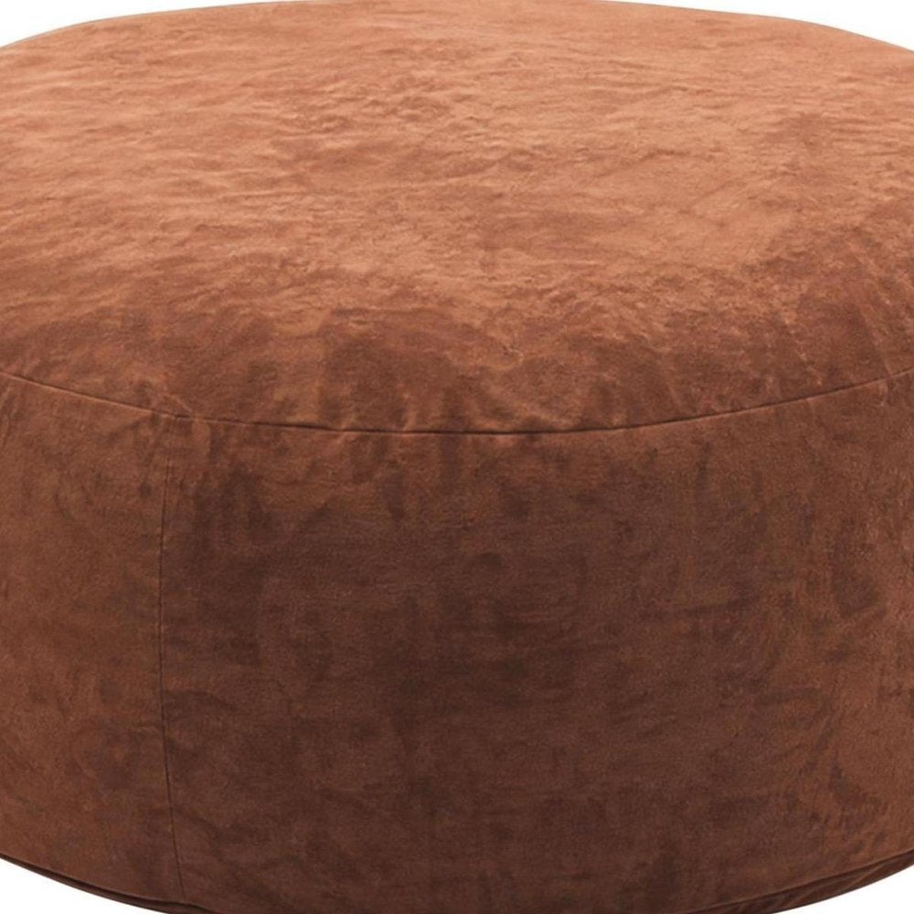 62" Brown Upholstered Bean Bag Chair HomeRoots