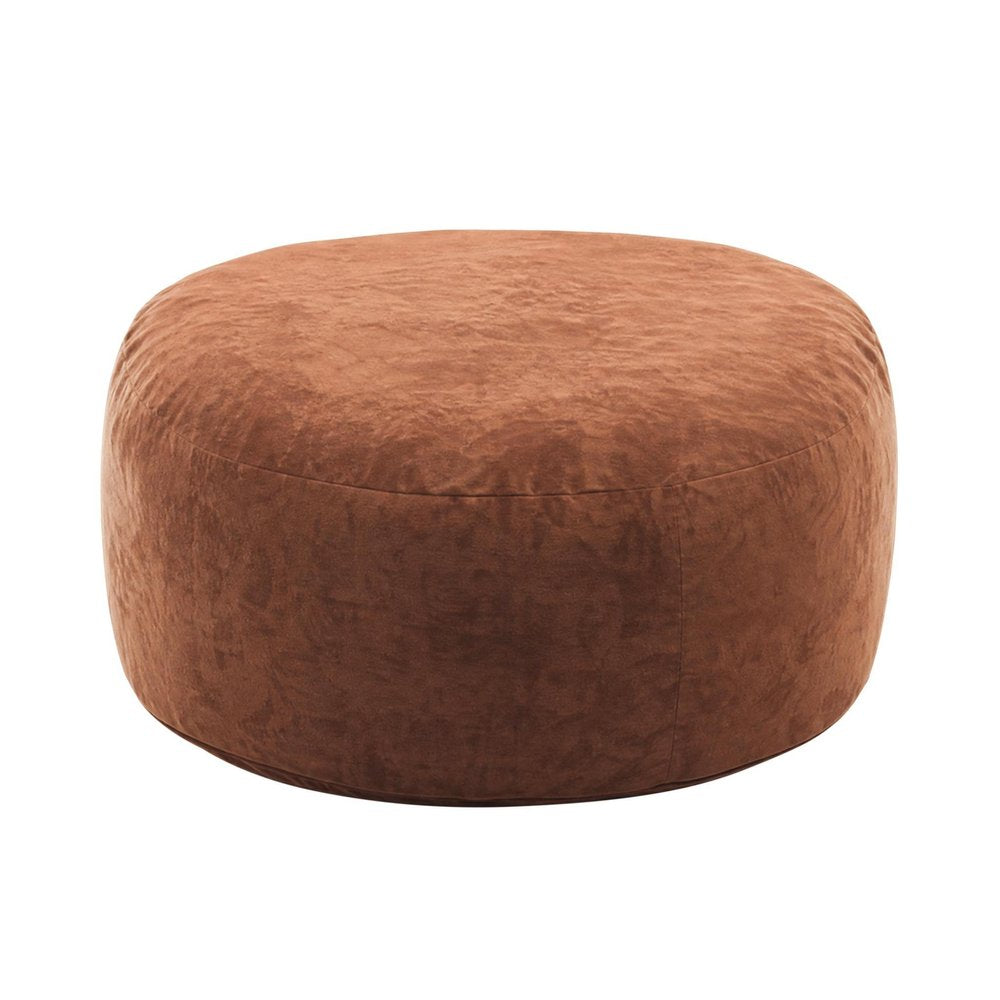 62" Brown Upholstered Bean Bag Chair