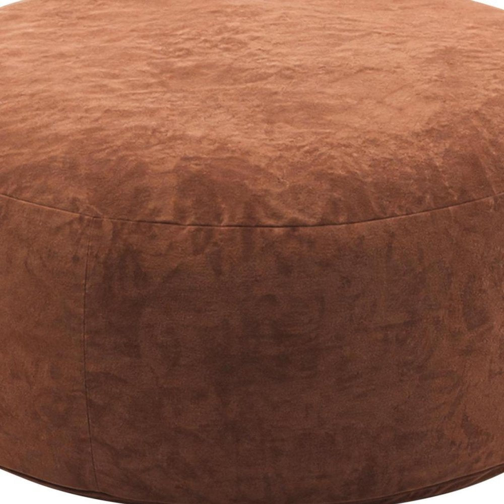 62" Brown Upholstered Bean Bag Chair — view 4