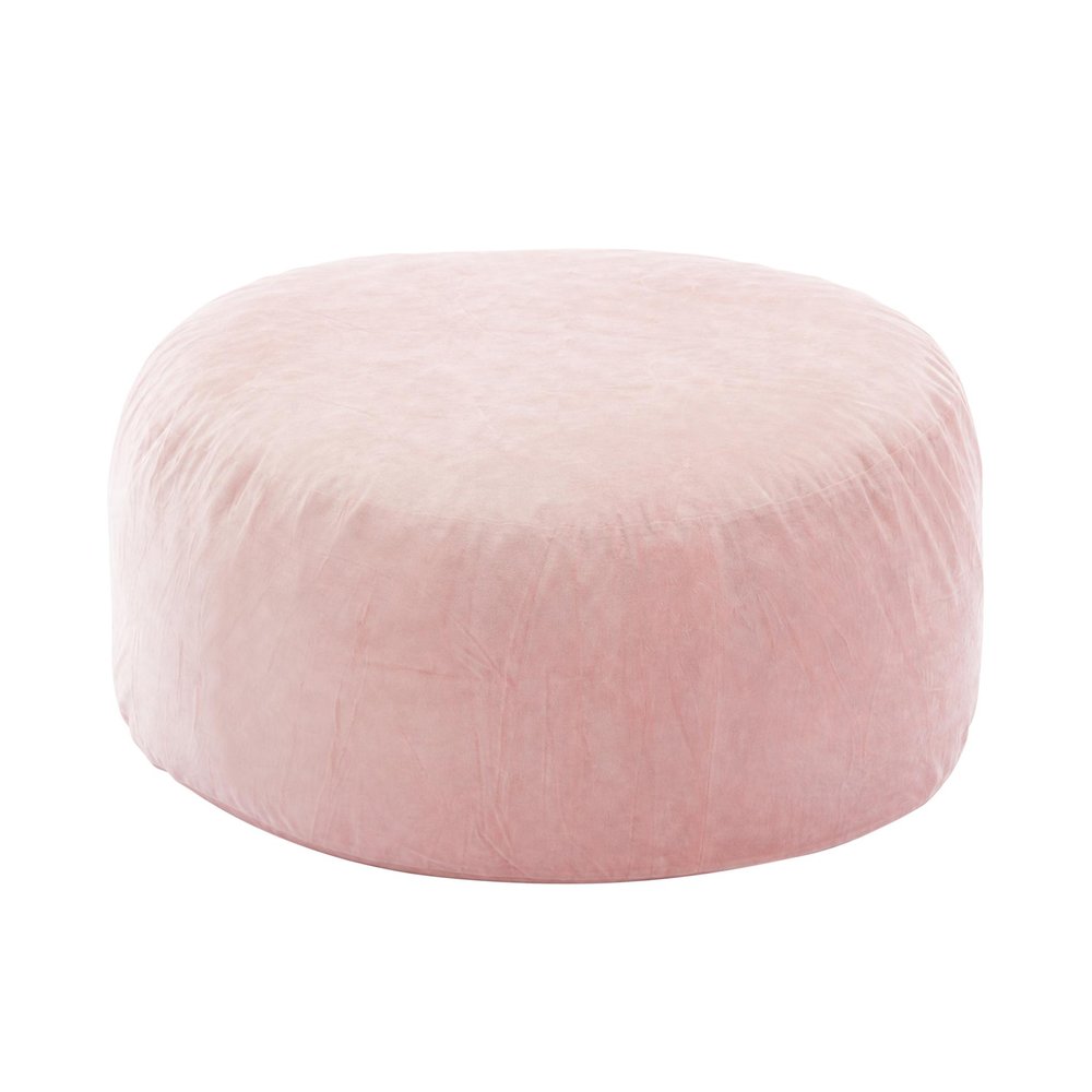 62" Pink Upholstered Bean Bag Chair HomeRoots