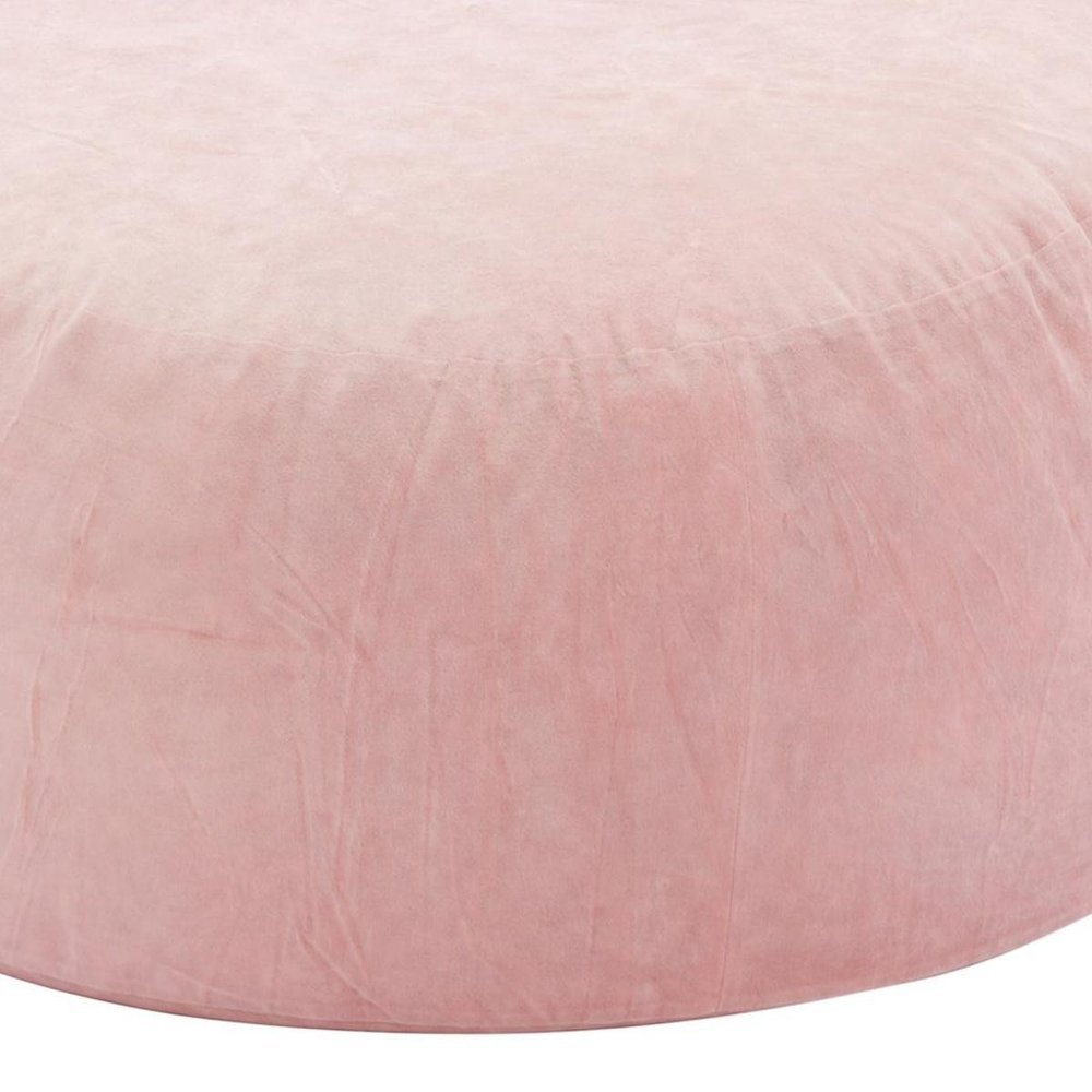 62" Pink Upholstered Bean Bag Chair