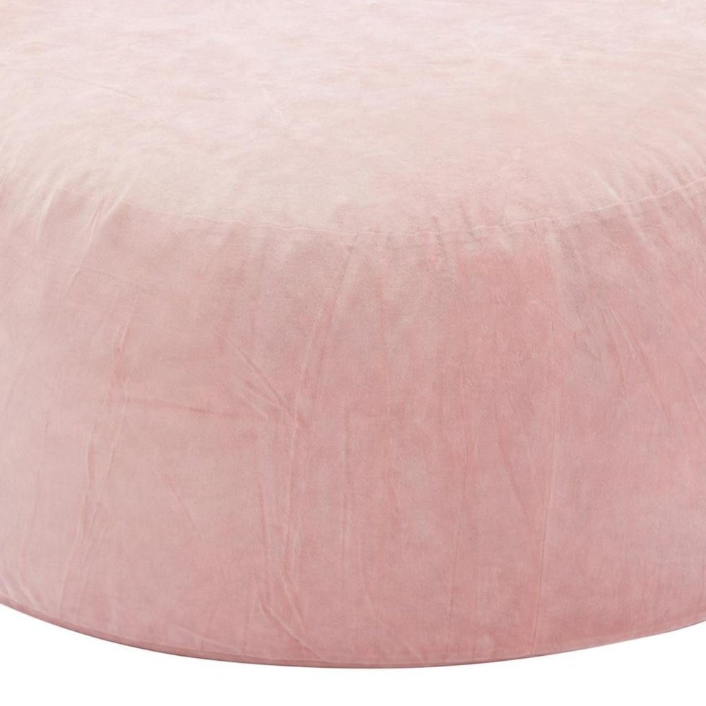 62" Pink Upholstered Bean Bag Chair