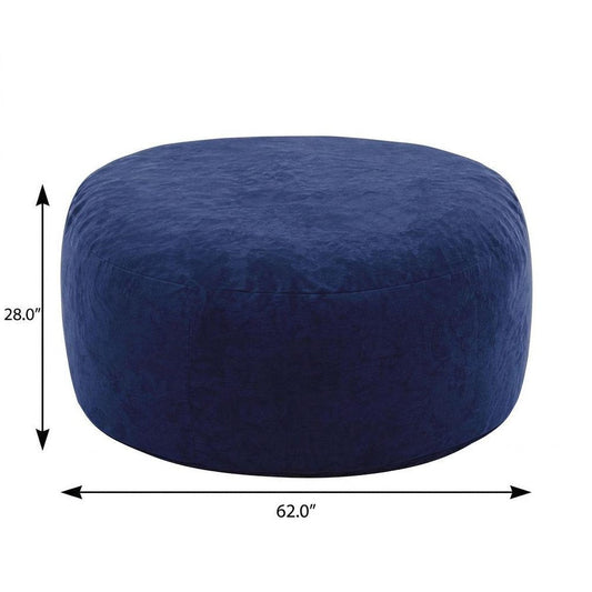 62" Blue Upholstered Bean Bag Chair