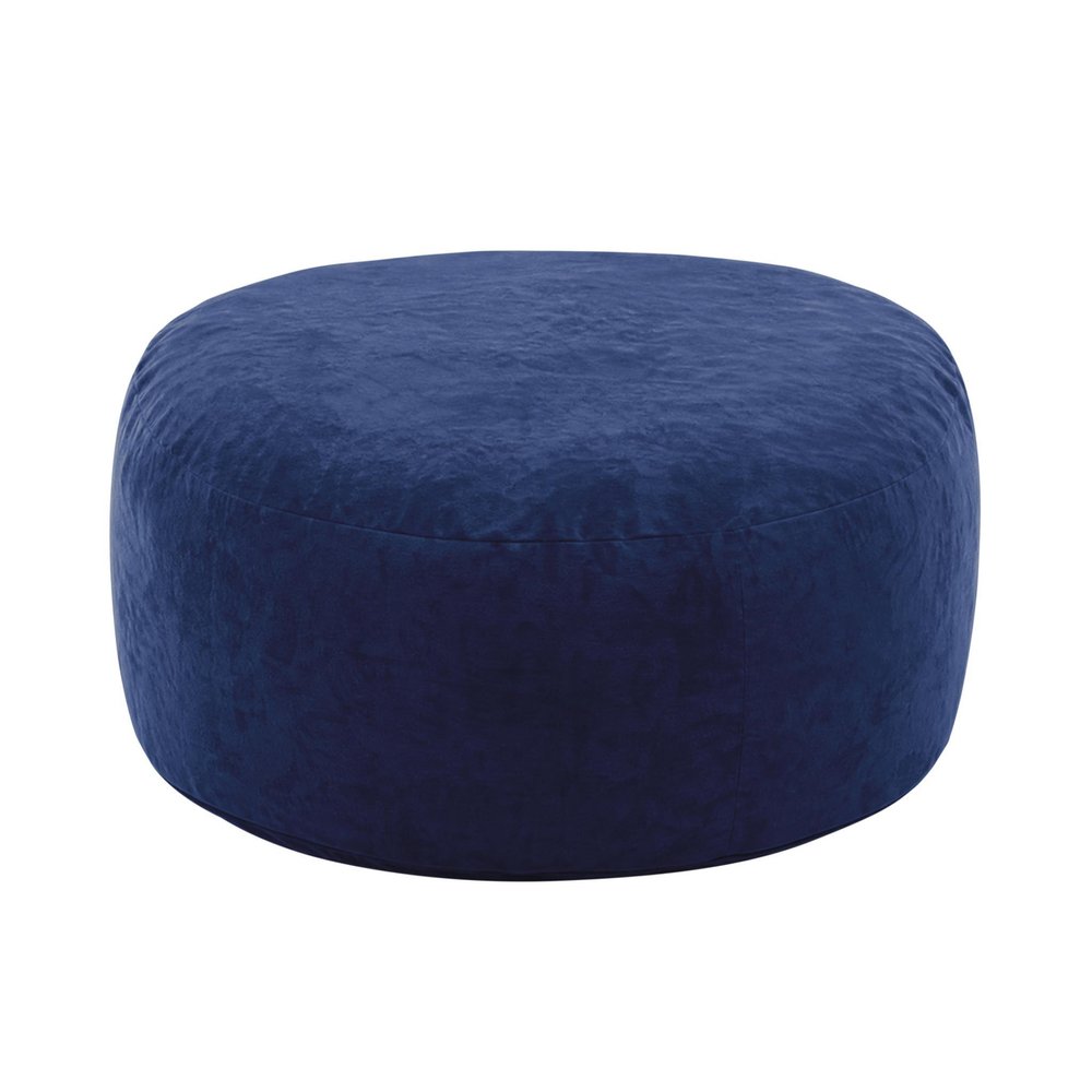 62" Blue Upholstered Bean Bag Chair HomeRoots