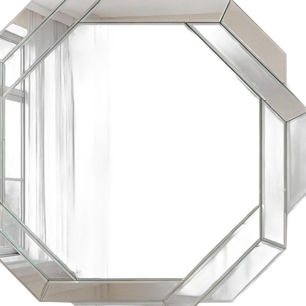 30" Octagon Beveled Geometric Frameless Accent Mirror — view 4