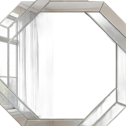 30" Octagon Beveled Geometric Frameless Accent Mirror HomeRoots
