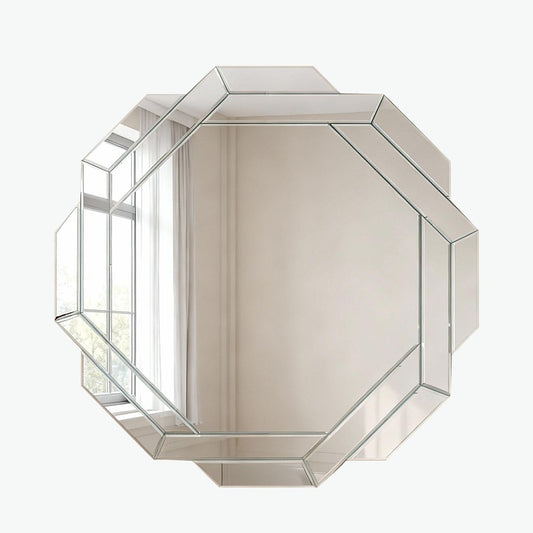 36" Beveled Geometric Frameless Accent Mirror