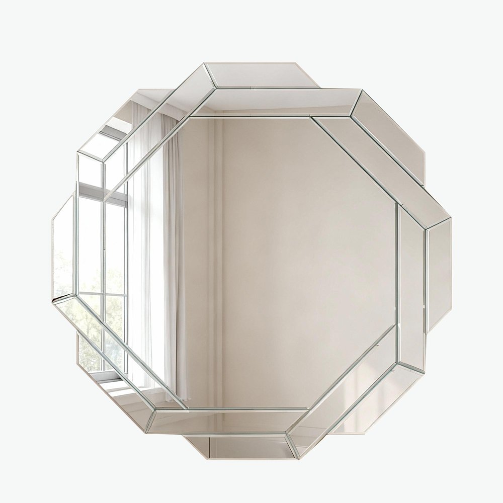 30" Octagon Beveled Geometric Frameless Accent Mirror HomeRoots