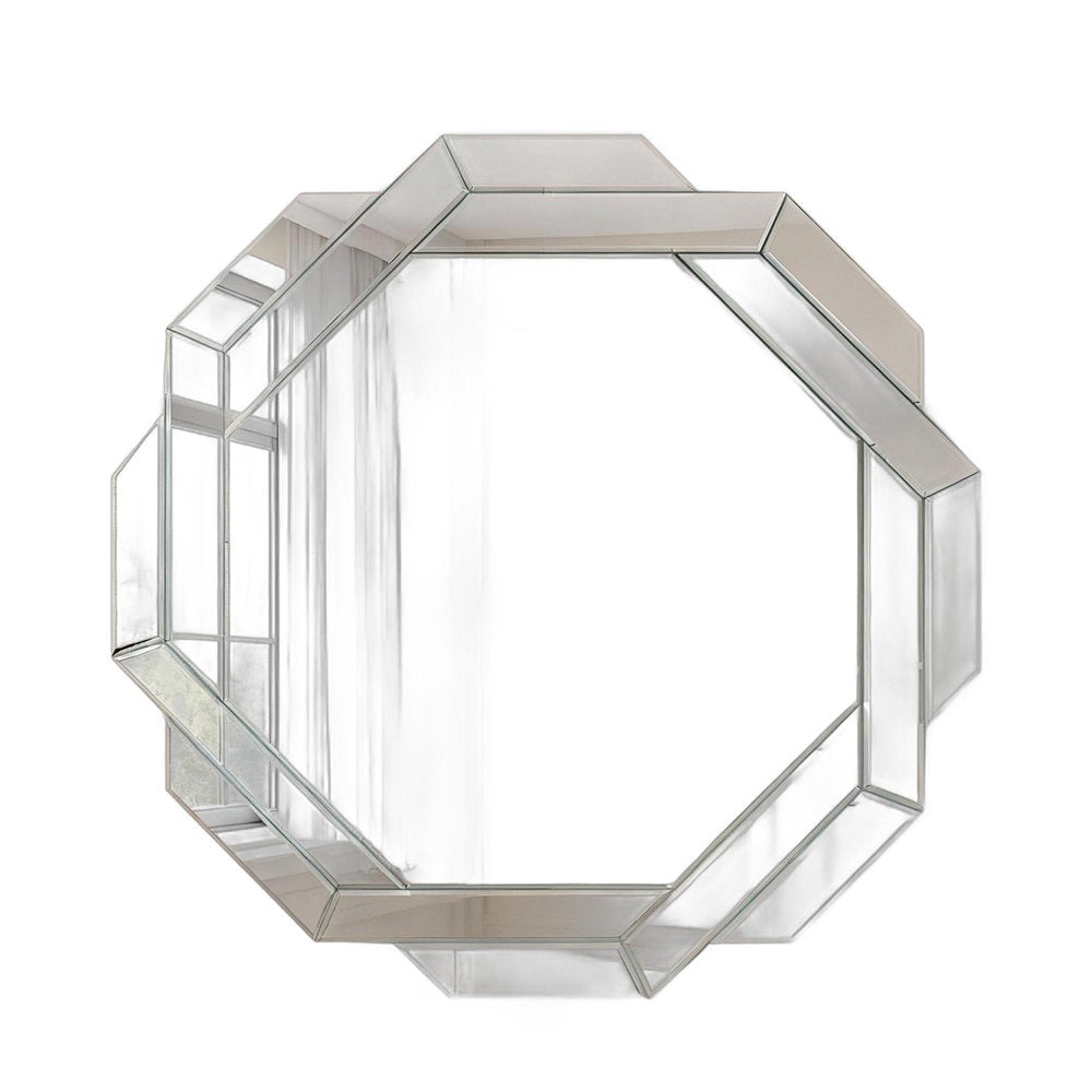 30" Octagon Beveled Geometric Frameless Accent Mirror HomeRoots