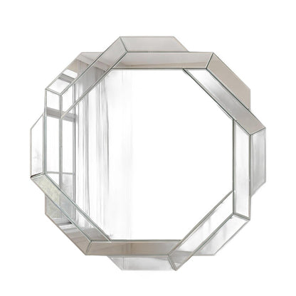 30" Octagon Beveled Geometric Frameless Accent Mirror HomeRoots